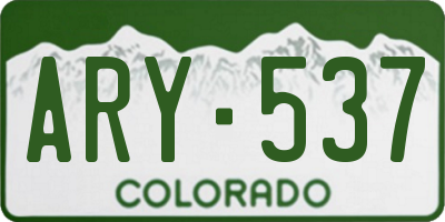 CO license plate ARY537
