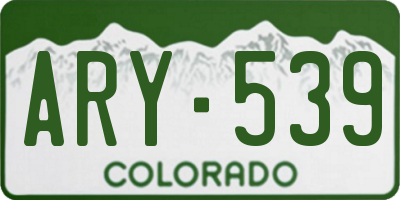 CO license plate ARY539