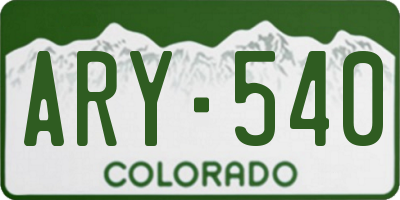 CO license plate ARY540