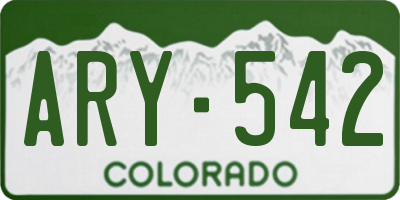CO license plate ARY542