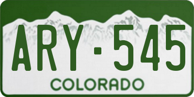 CO license plate ARY545
