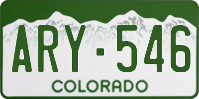CO license plate ARY546