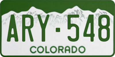 CO license plate ARY548