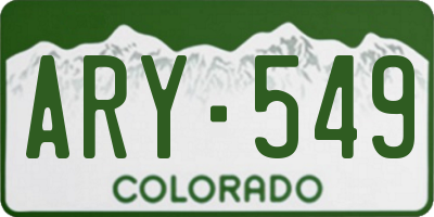 CO license plate ARY549