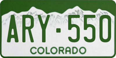 CO license plate ARY550