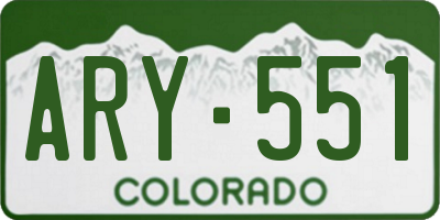 CO license plate ARY551