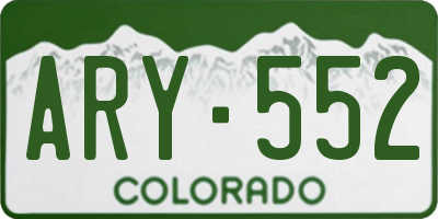 CO license plate ARY552