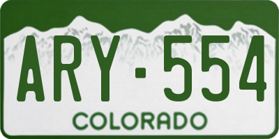 CO license plate ARY554
