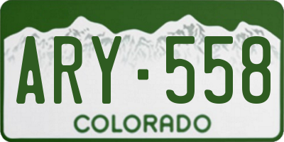 CO license plate ARY558