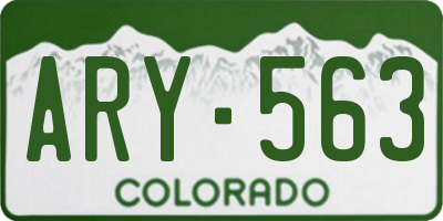 CO license plate ARY563