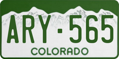 CO license plate ARY565