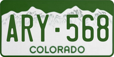 CO license plate ARY568