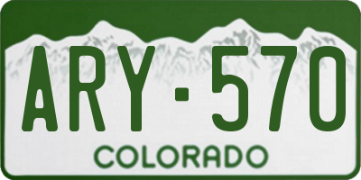 CO license plate ARY570