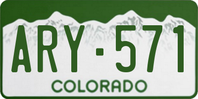 CO license plate ARY571