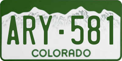 CO license plate ARY581