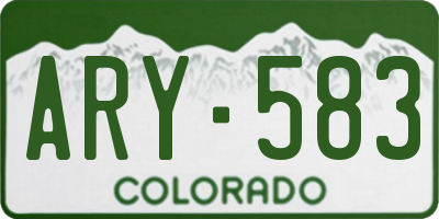 CO license plate ARY583