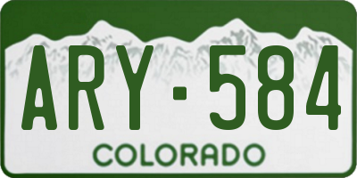 CO license plate ARY584