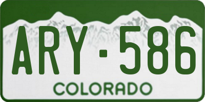 CO license plate ARY586