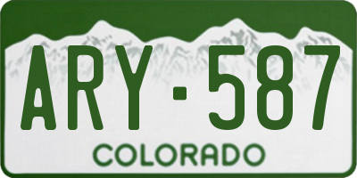 CO license plate ARY587