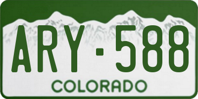 CO license plate ARY588