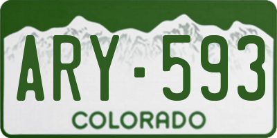 CO license plate ARY593