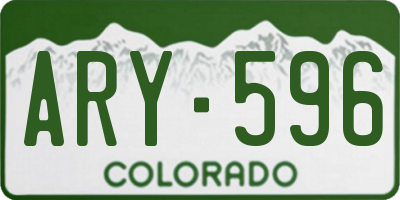 CO license plate ARY596