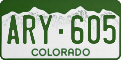 CO license plate ARY605