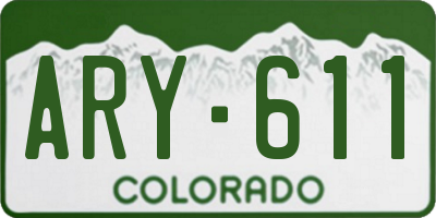CO license plate ARY611