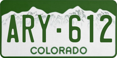 CO license plate ARY612