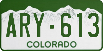 CO license plate ARY613