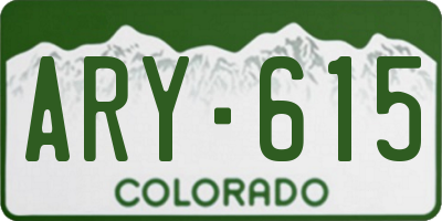 CO license plate ARY615