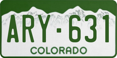 CO license plate ARY631