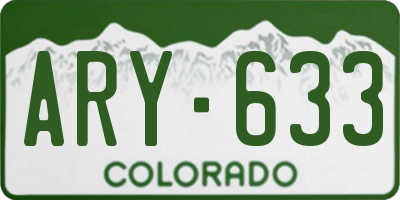 CO license plate ARY633