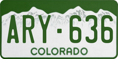 CO license plate ARY636