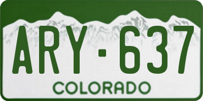 CO license plate ARY637