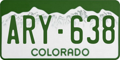 CO license plate ARY638