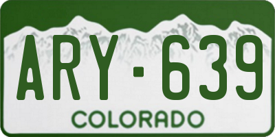 CO license plate ARY639
