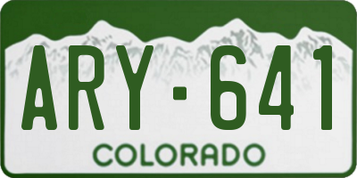 CO license plate ARY641
