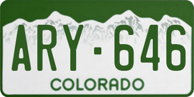 CO license plate ARY646