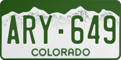 CO license plate ARY649