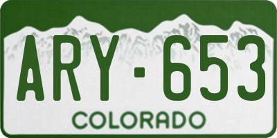 CO license plate ARY653