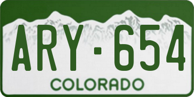 CO license plate ARY654