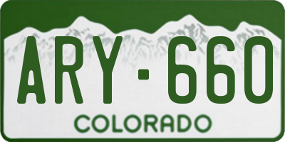 CO license plate ARY660