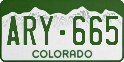 CO license plate ARY665