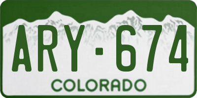 CO license plate ARY674