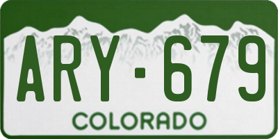 CO license plate ARY679