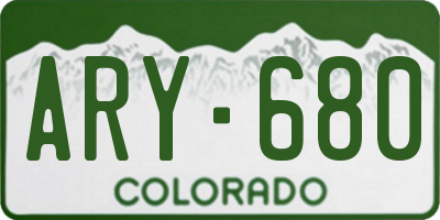 CO license plate ARY680