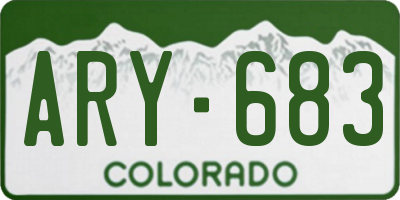 CO license plate ARY683