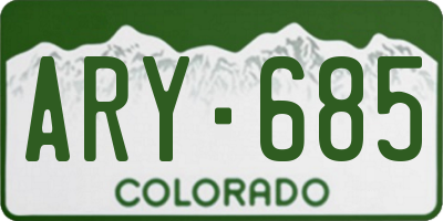 CO license plate ARY685