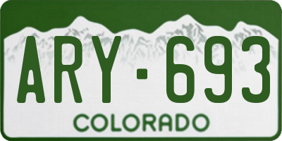 CO license plate ARY693